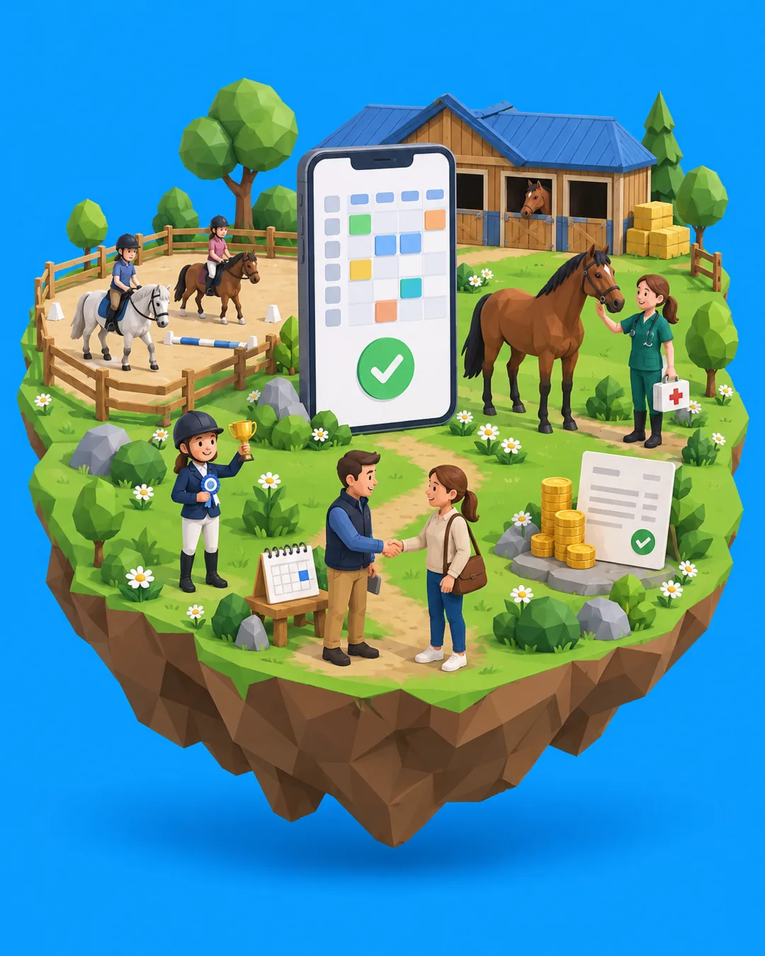 Cours dans un centre equestre